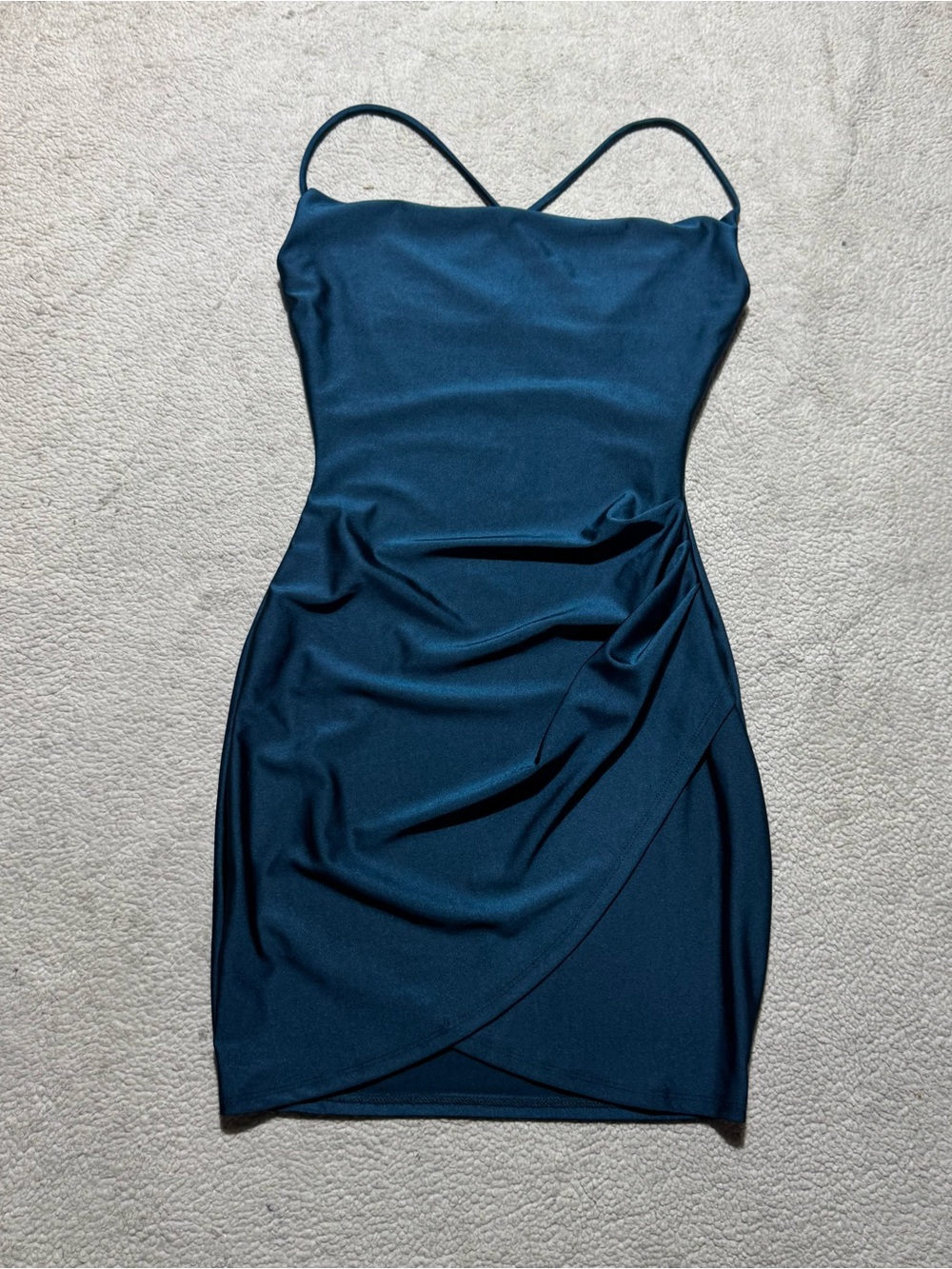 Windsor Dress Womens XS Teal Cocktail Bodycon Sleeveless Cross Straps Mini - Picture 1 of 11